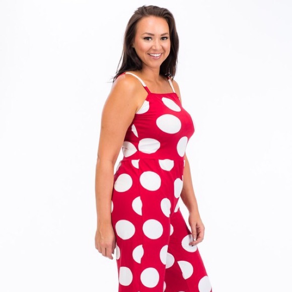 Plus Size - Polka Dot Jumpsuit - Picture 3 of 6